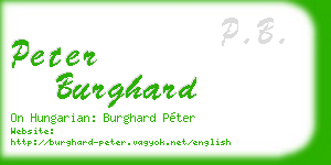 peter burghard business card